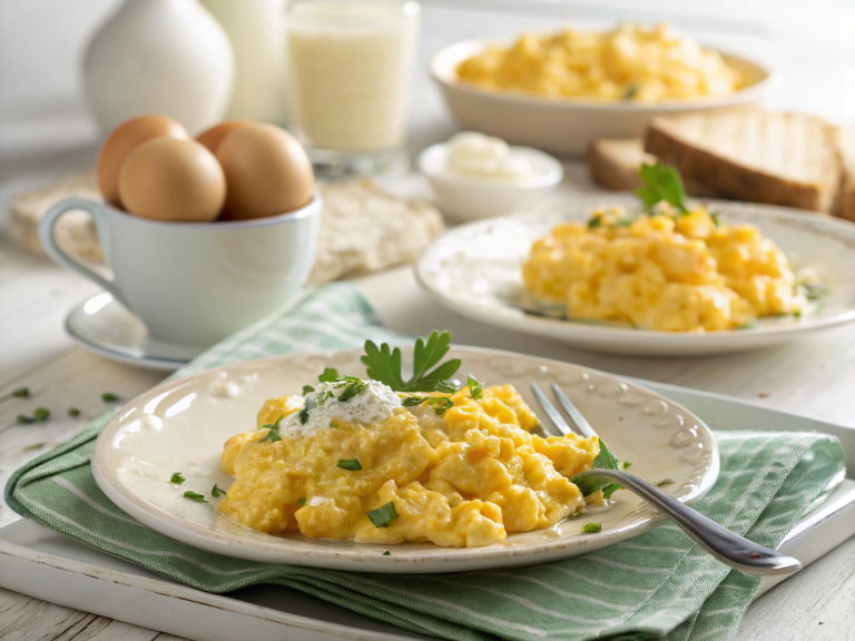 Cottage cheese scrambled eggs