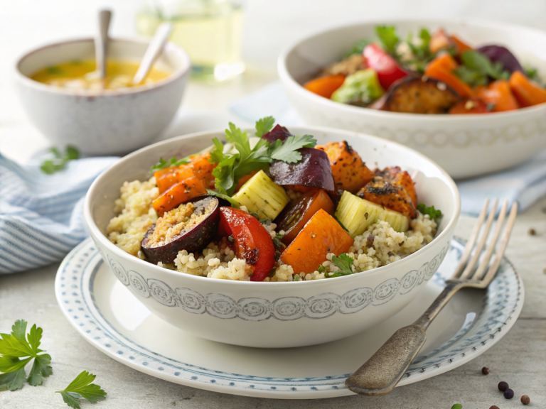 Anti inflammatory quinoa bowl with roasted veggies recipe
