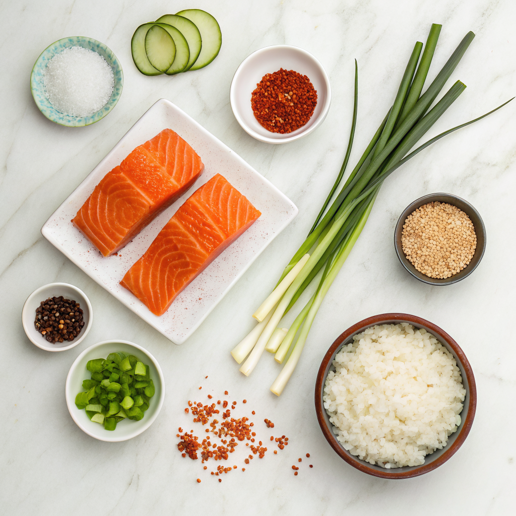 Spicy salmon crispy rice ingredients