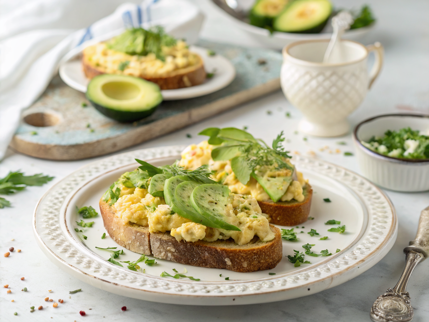 Egg salad avocado toast