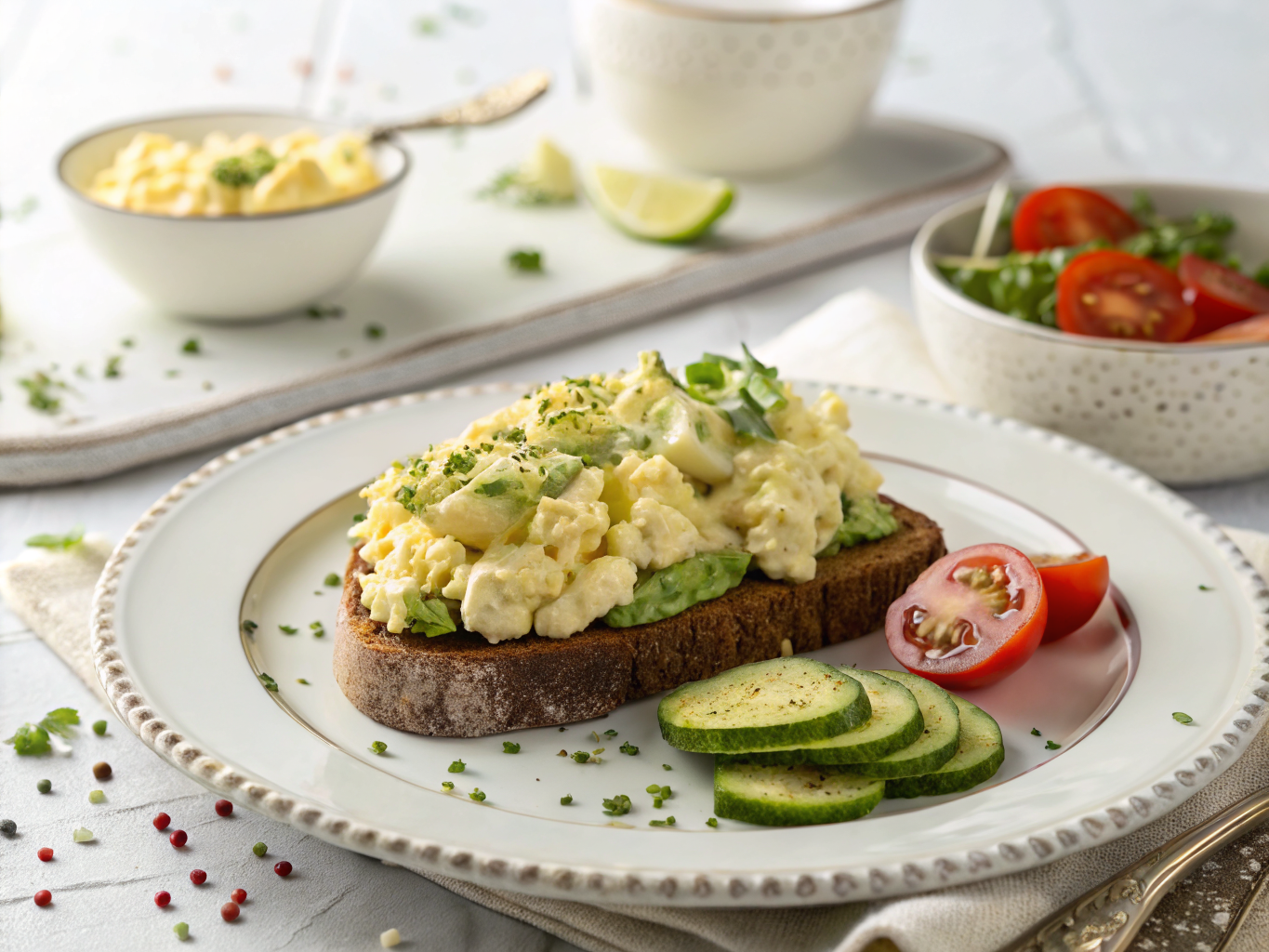 Egg salad avocado toast
