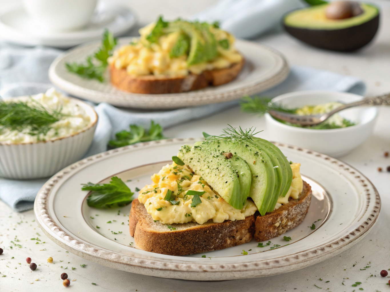 Egg salad avocado toast
