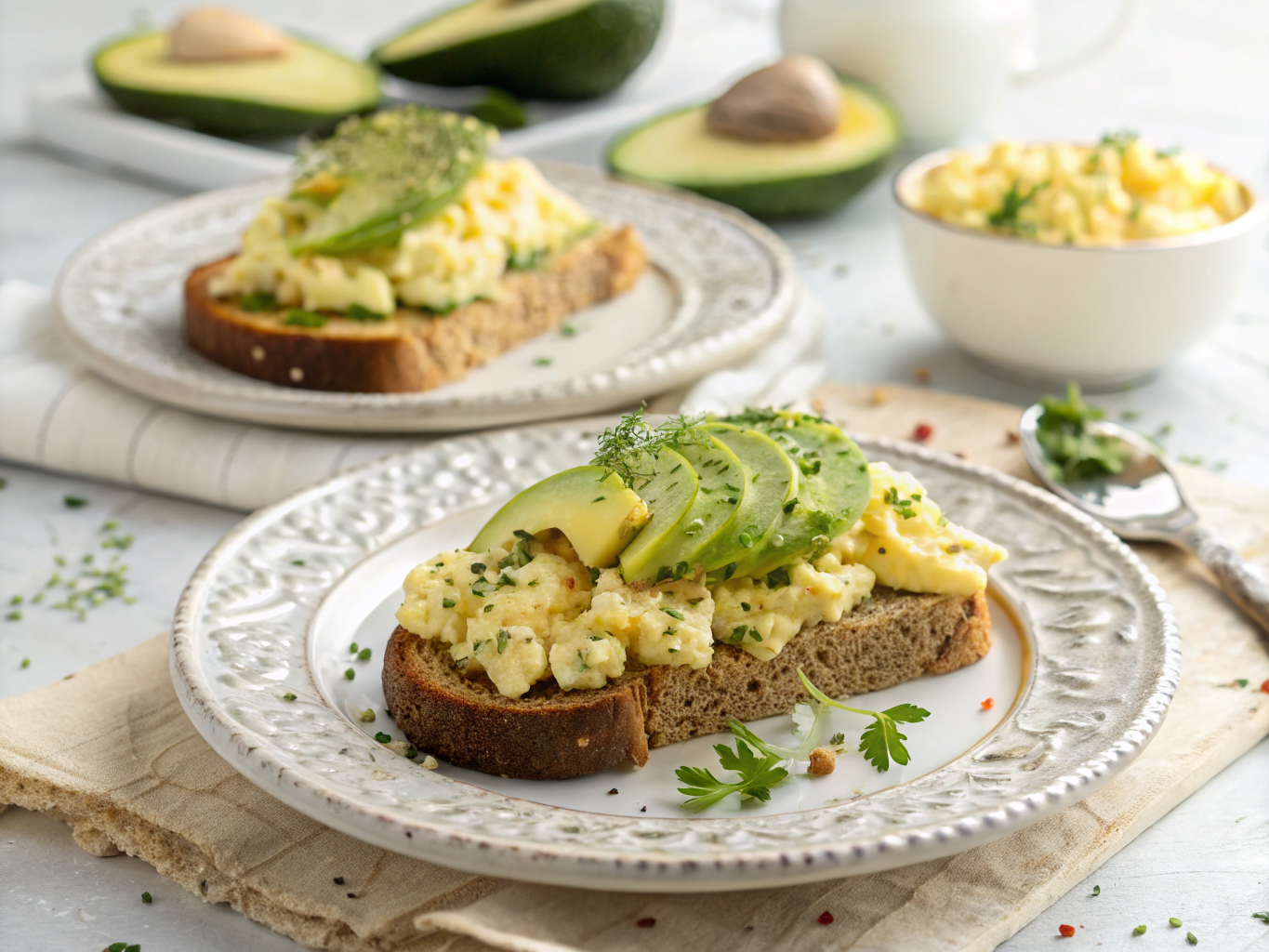 Egg salad avocado toast