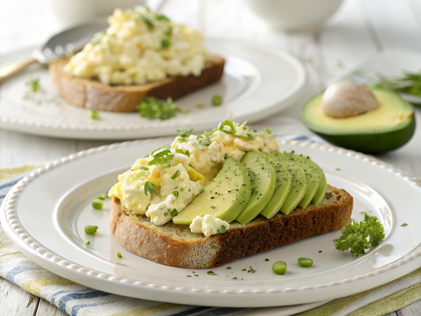 Egg salad avocado toast