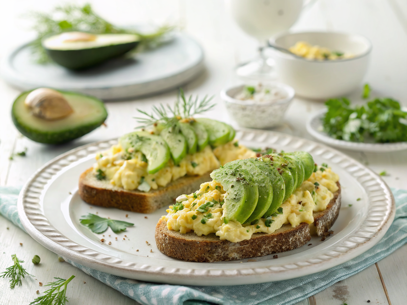 Egg salad avocado toast