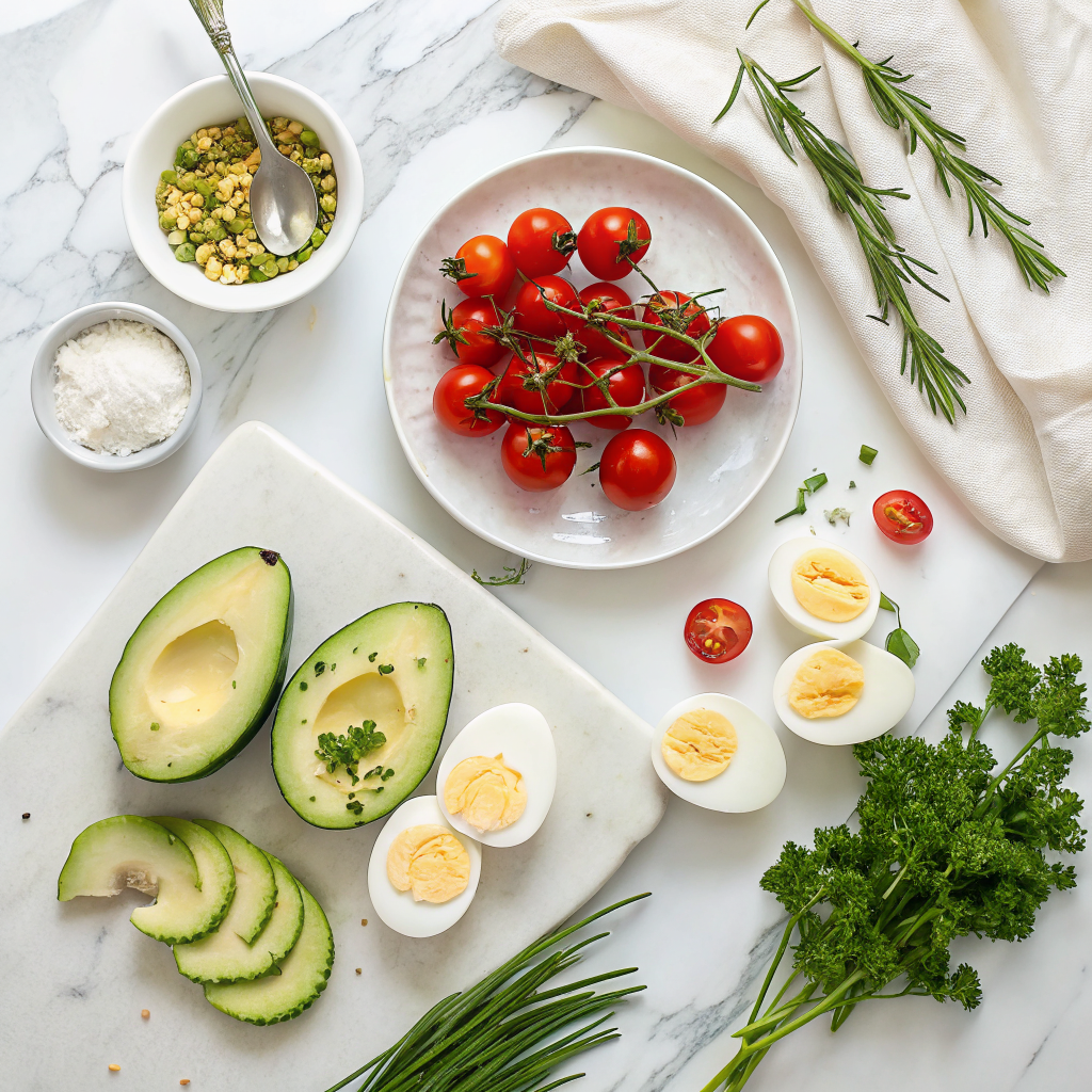 Egg salad avocado toast ingredients