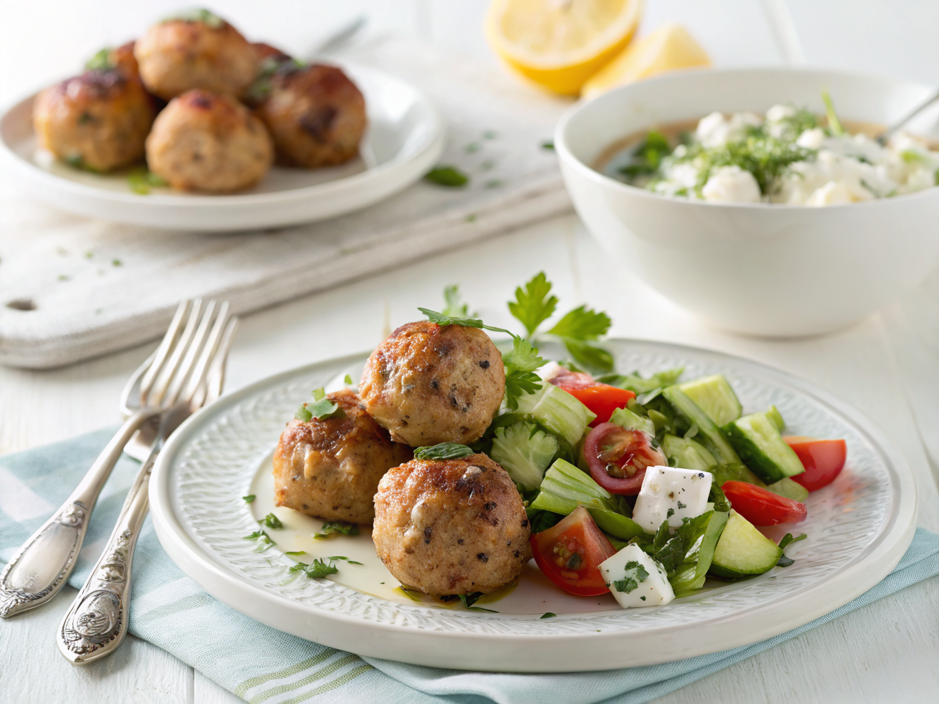 Greek chicken meatballs