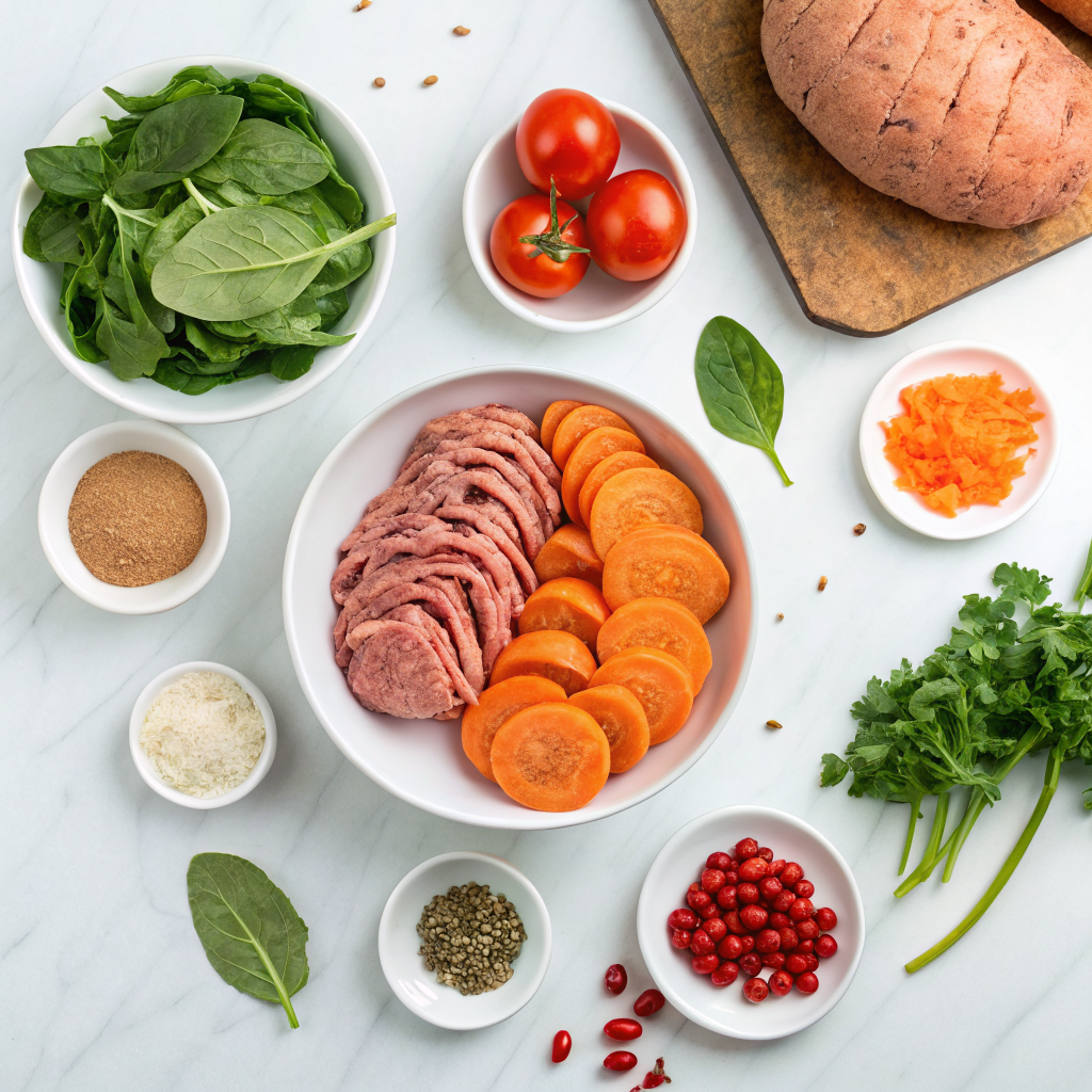Ground turkey sweet potato bowl ingredients