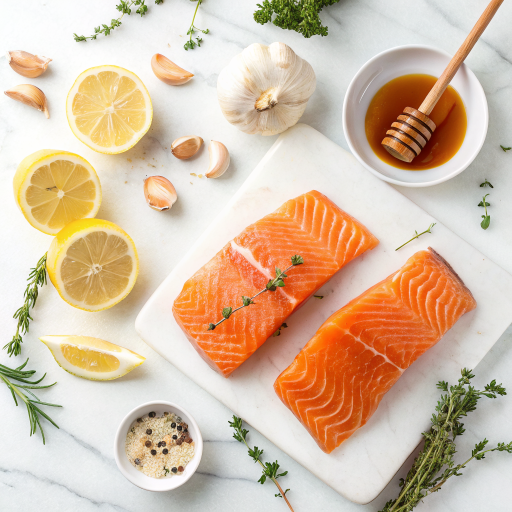 Honey garlic salmon air fryer no soy sauce ingredients
