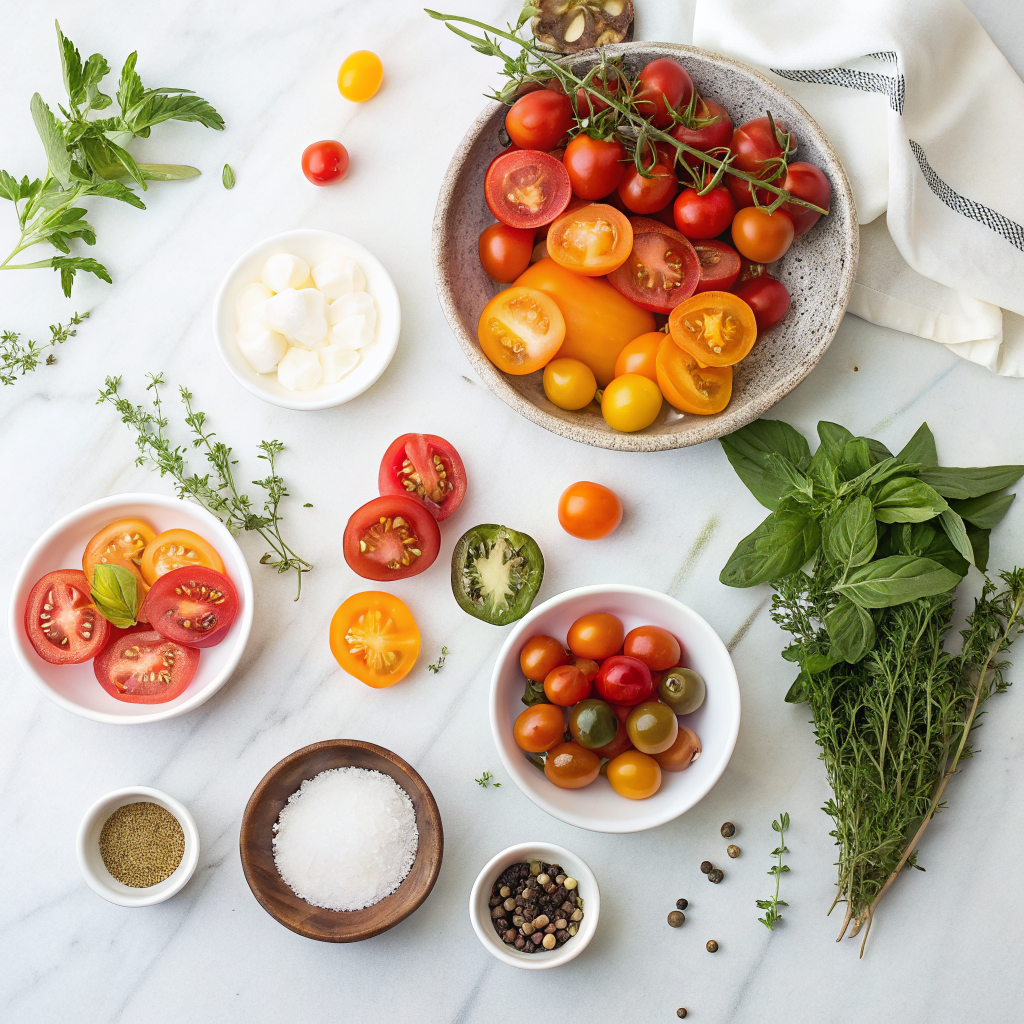 Heirloom tomato flights ingredients