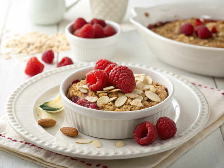 Raspberry almond baked oatmeal recipe