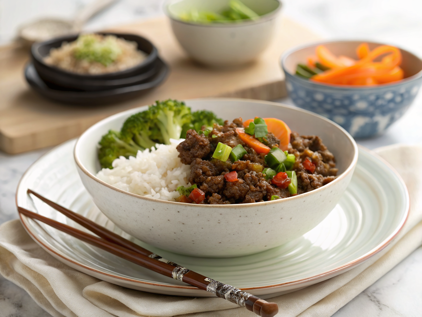 Korean Ground Beef Bowl | Home Cook Legacy Korean ground beef bowl