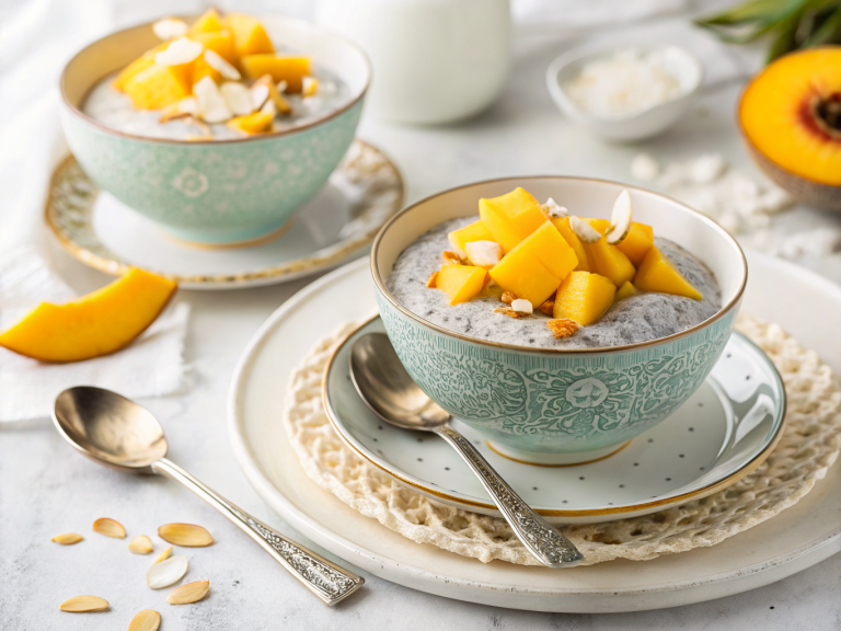 Mango coconut chia pudding