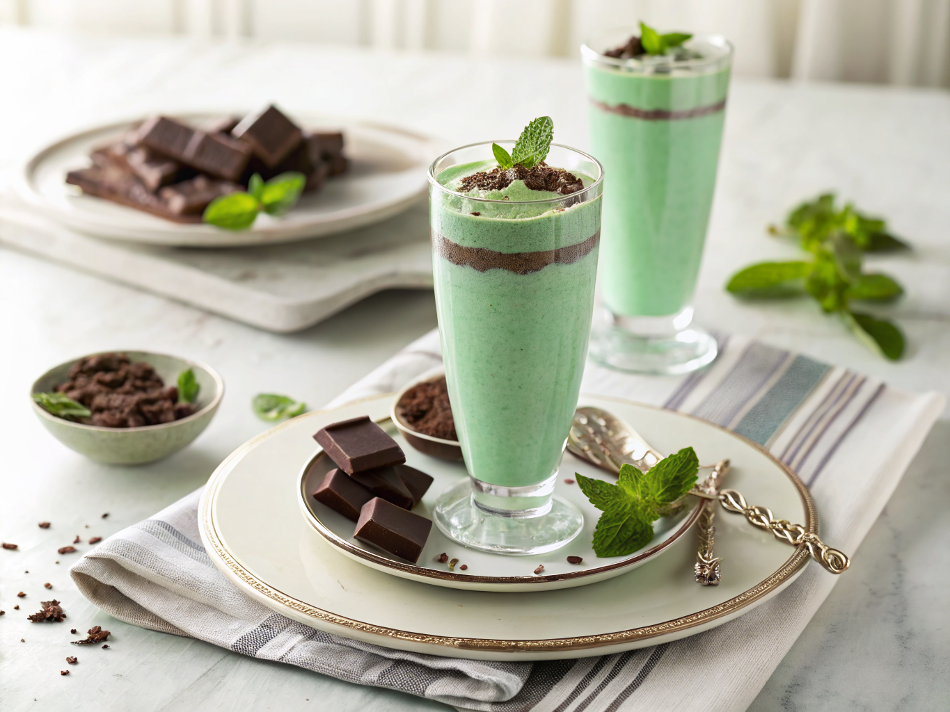 Mint chocolate protein shake