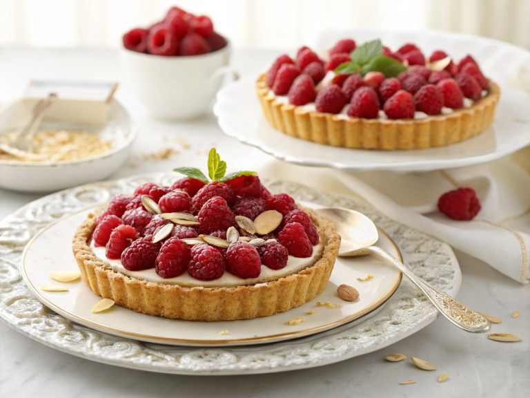 Raspberry almond tart