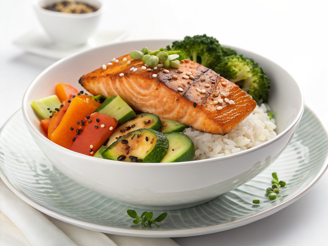 Salmon teriyaki bowl