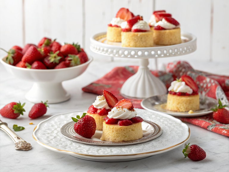 Strawberry shortcake bites