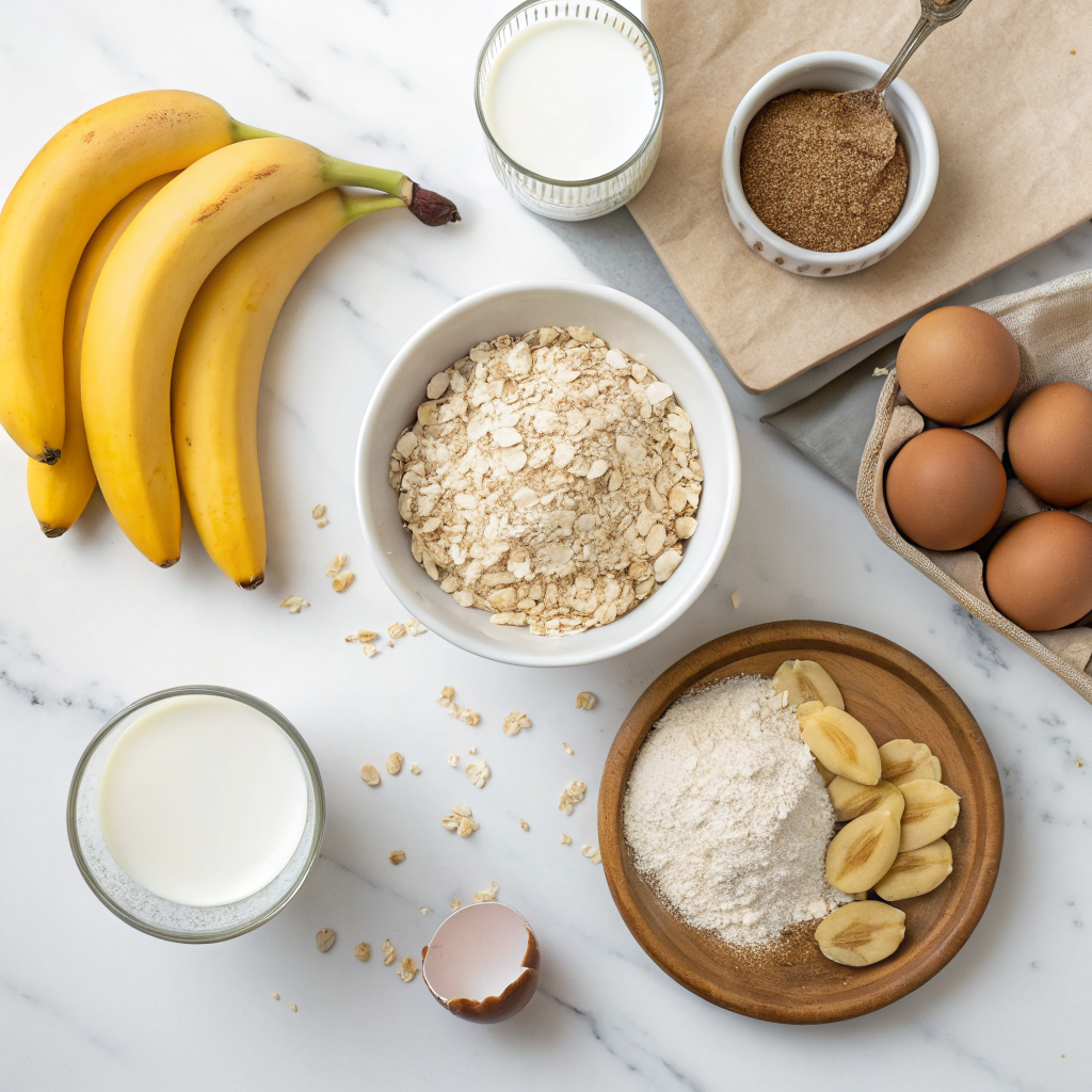 Banana oat pancakes ingredients