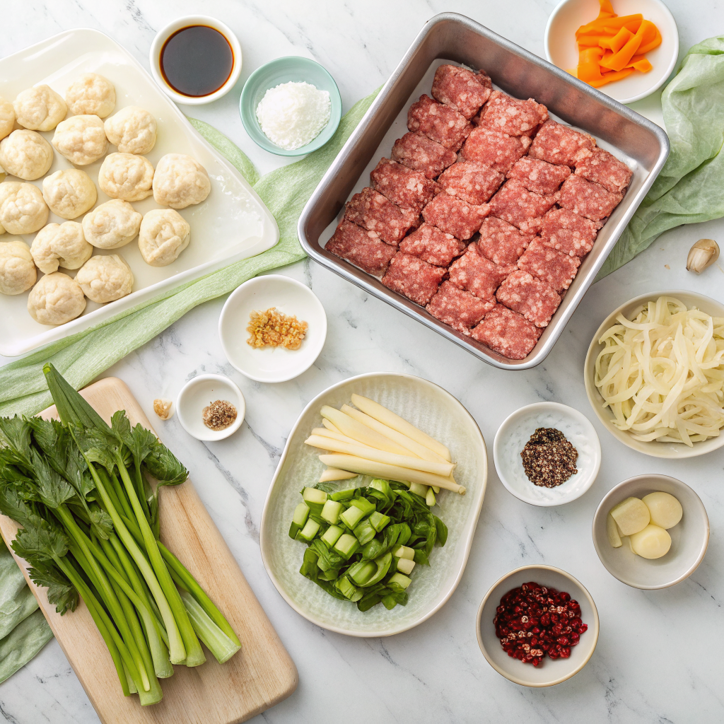 Dumpling tray bake ingredients