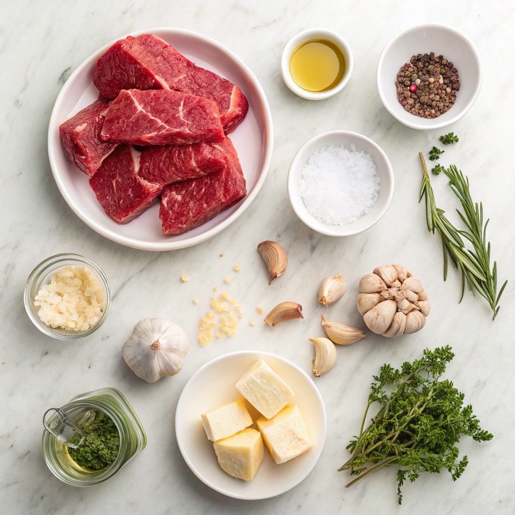 Garlic butter steak bites ingredients