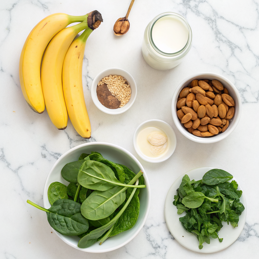 Zero waste banana peel smoothie ingredients