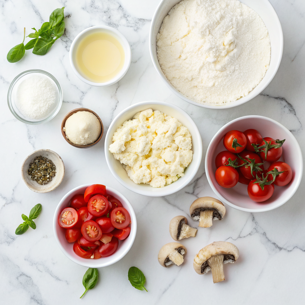 3-ingredient cottage cheese pizza crust (no flour) ingredients