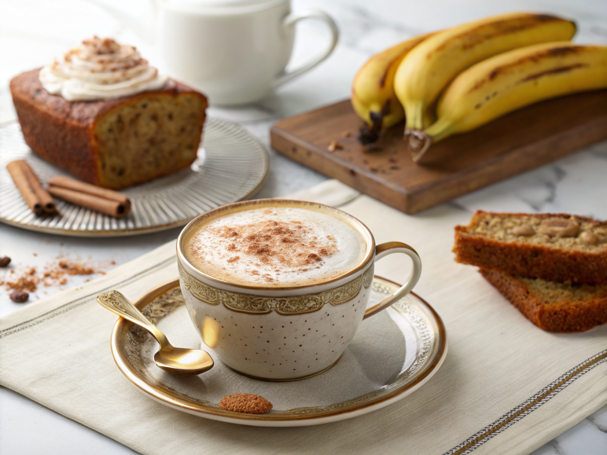 Banana Bread Latte With Cinnamon Recipe | Home Cook Legacy Banana bread latte with cinnamon that everyone will save
