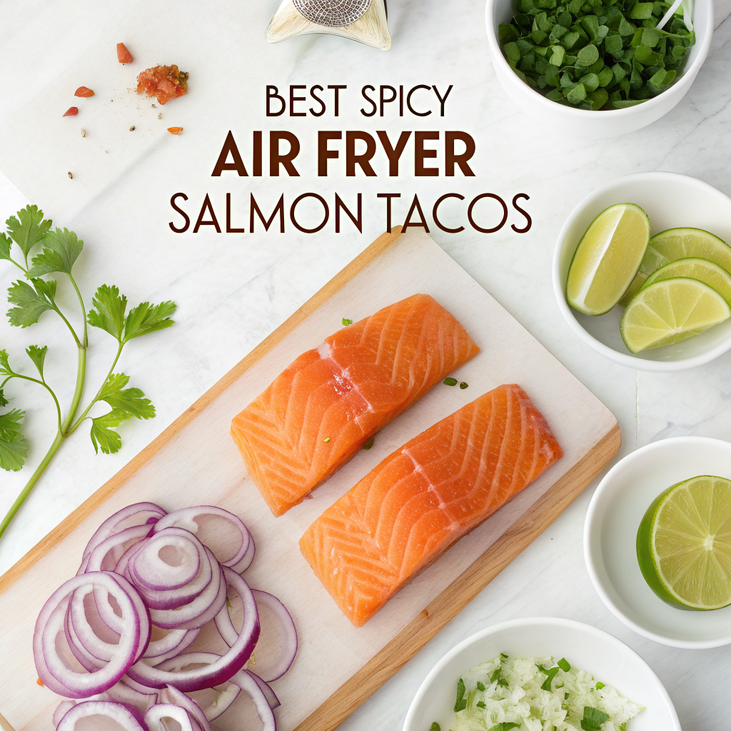 Spicy air fryer salmon tacos ingredients