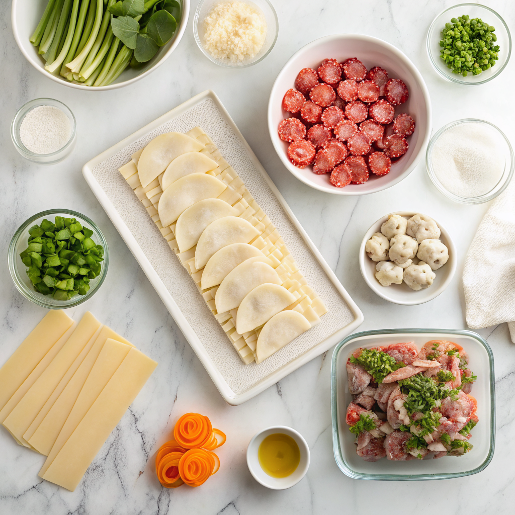 Dumpling lasagna oven ingredients
