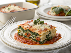 Dumpling lasagna with ricotta and spinach recipe
