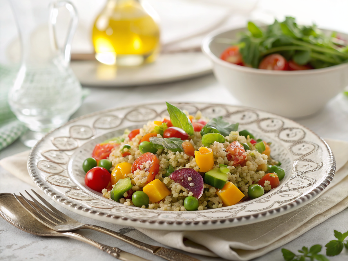 High protein quinoa salad vegetarian for easy meal prep