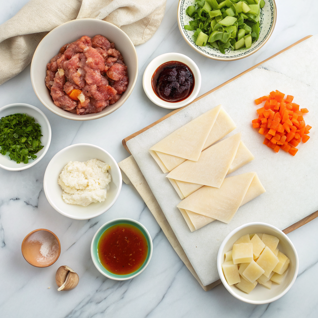 Dumpling lasagna using wonton wrappers ingredients