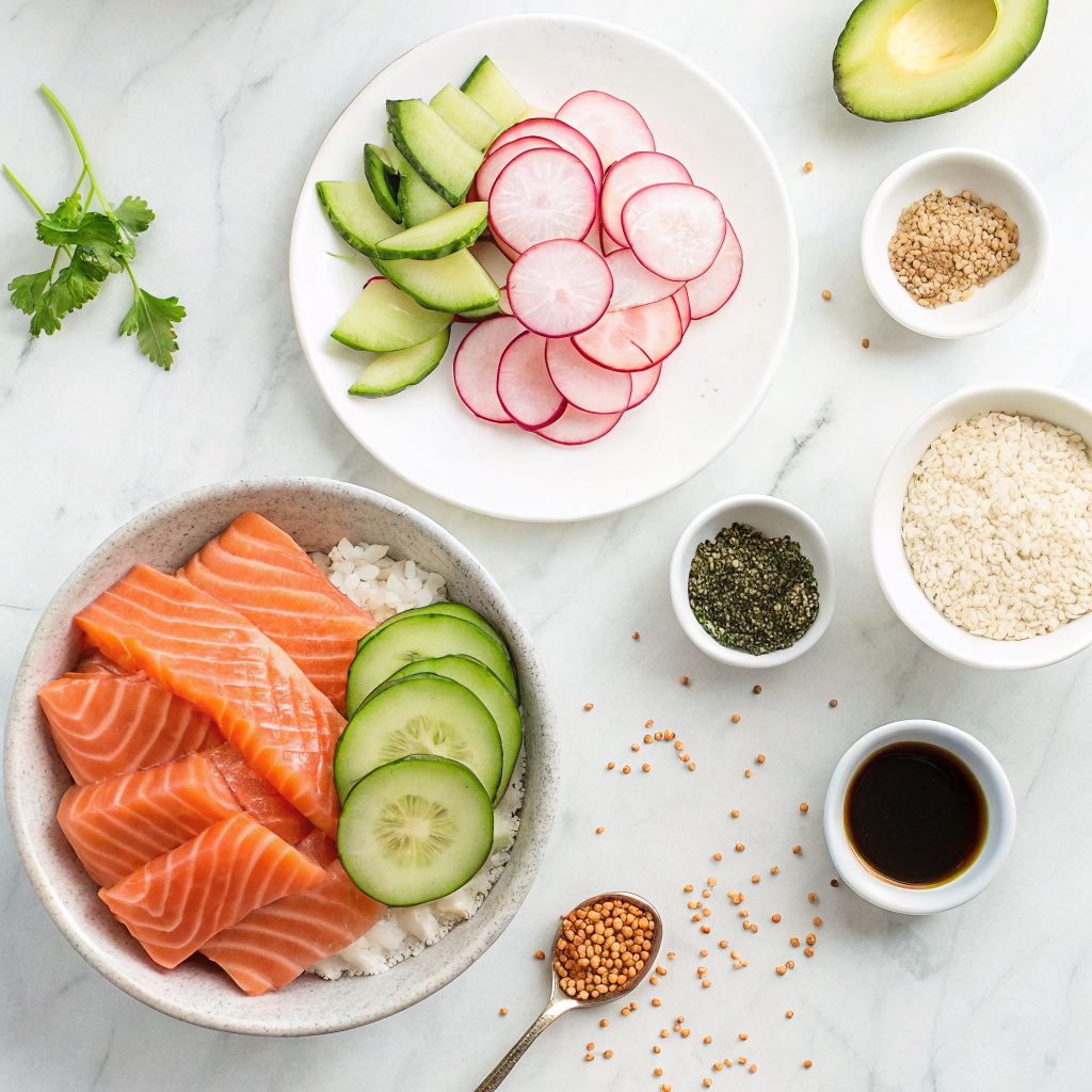 Spicy salmon crispy rice bowl ingredients