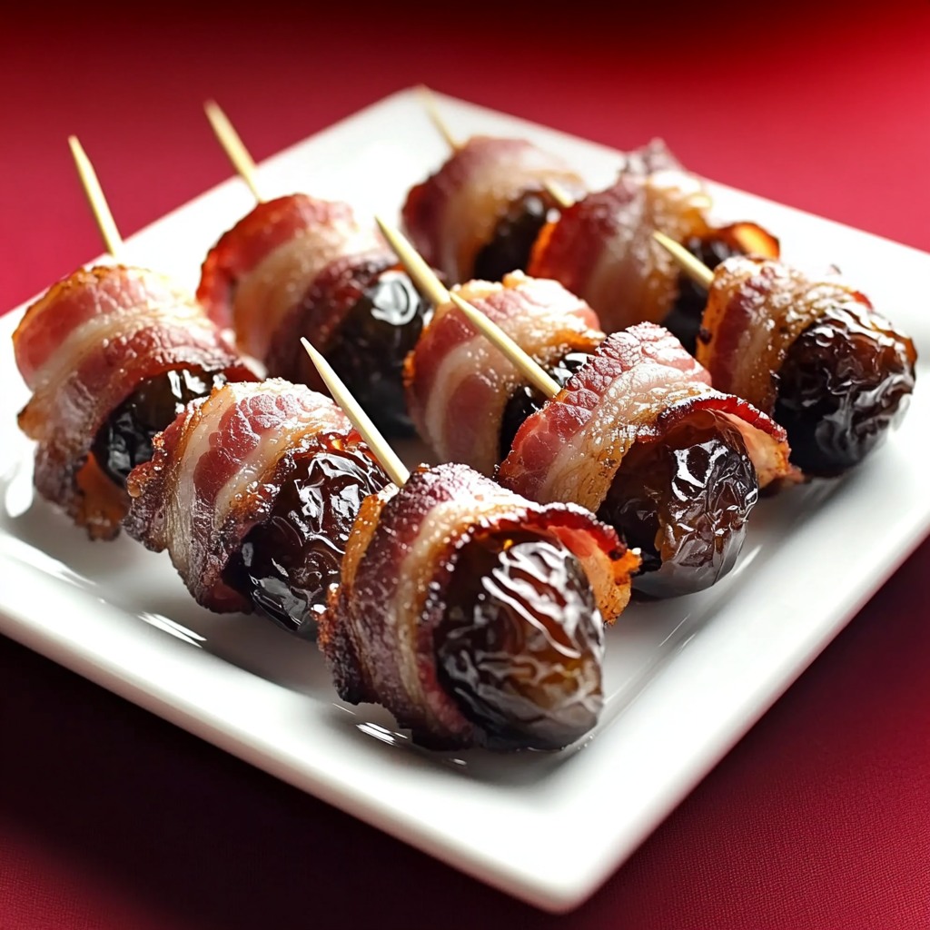 Bacon-Wrapped Prunes (3-Ingredient Appetizer) | Home Cook Legacy Bacon-wrapped prunes (3-ingredient appetizer) recipe photo