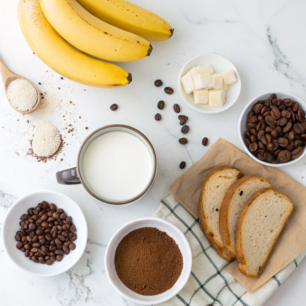 Banana bread latte ingredients