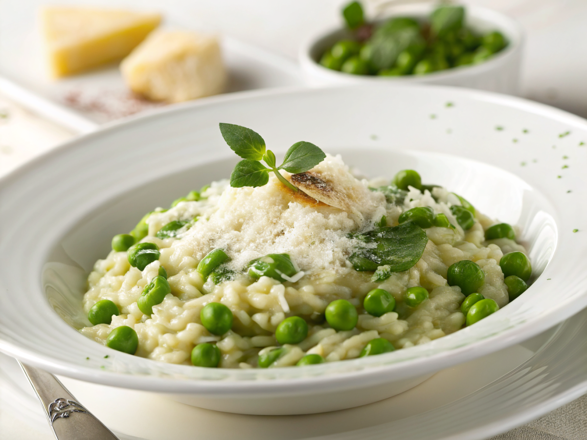 Spring pea risotto with parmesan everyone will ask you to make again