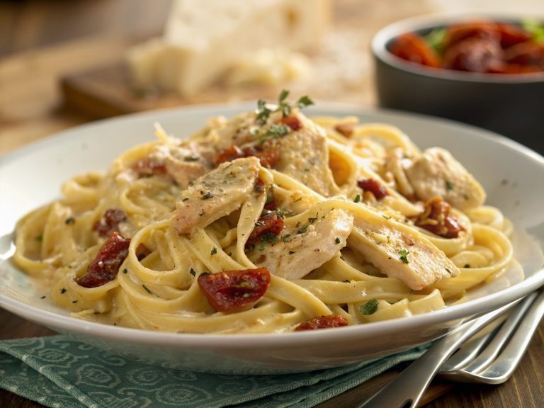 Creamy sun-dried tomato chicken pasta