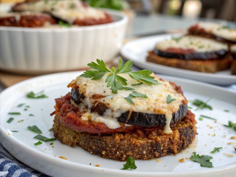 Crispy air fryer eggplant parmesan