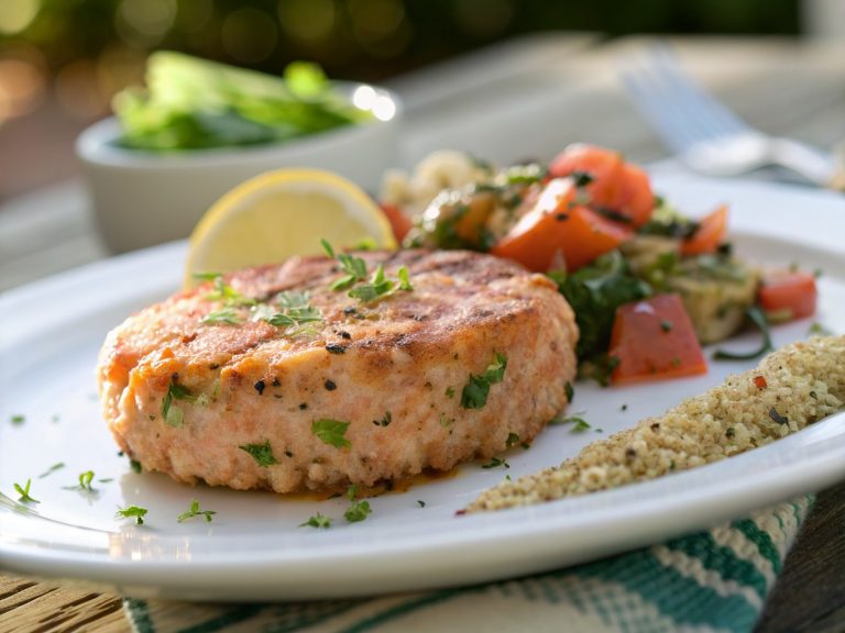 High-protein salmon quinoa patties