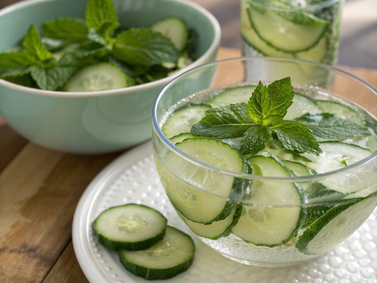 Invigorating cucumber mint detox water