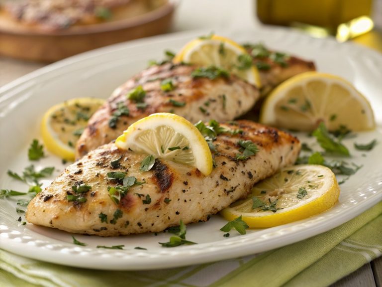 Lemon herb grilled chicken breasts
