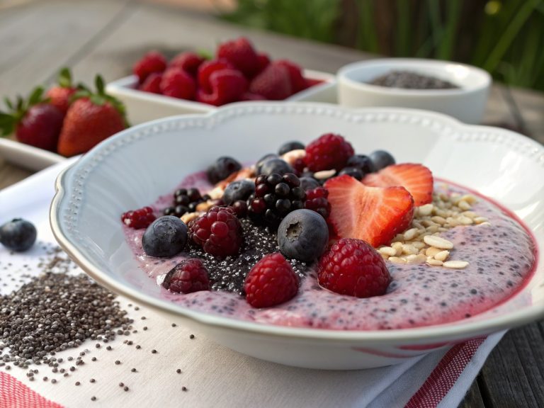 Luscious berry chia pudding
