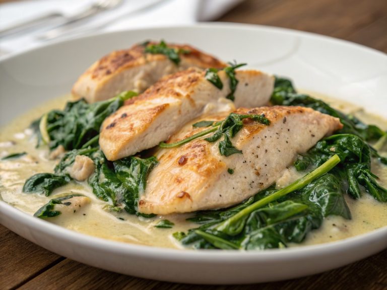 One-pan creamy garlic chicken and spinach
