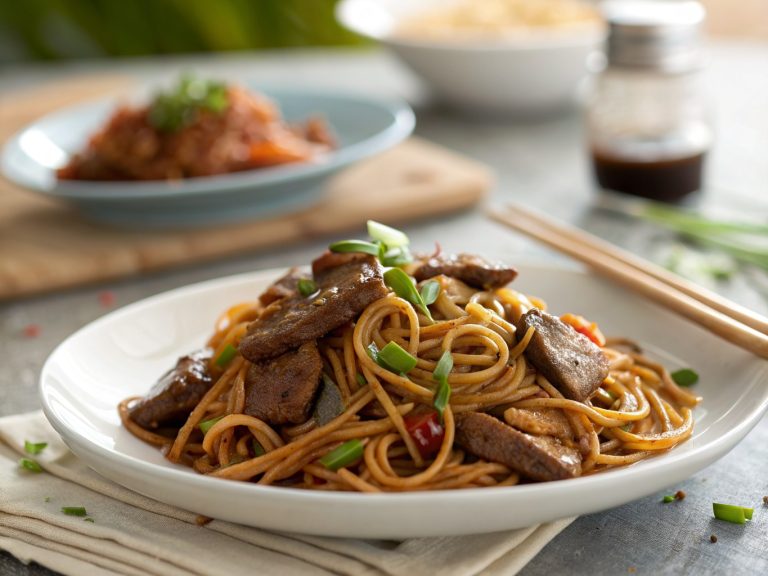 One-pan teriyaki beef noodles
