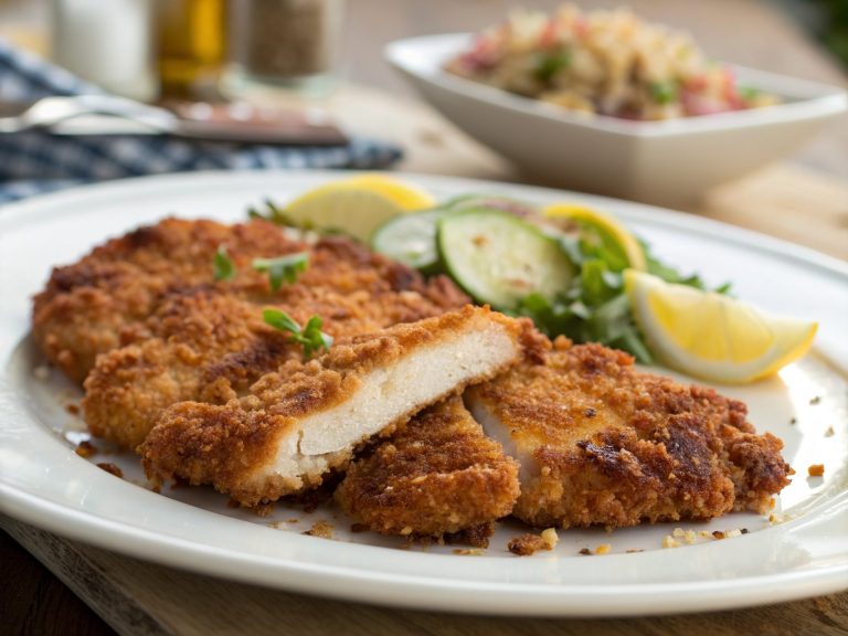 Quick and crispy air fryer pork schnitzel