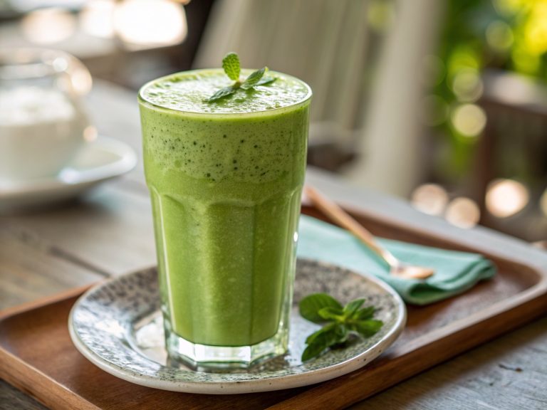 Tropical green matcha detox smoothie