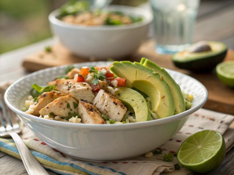 Zesty lime chicken & avocado bowl