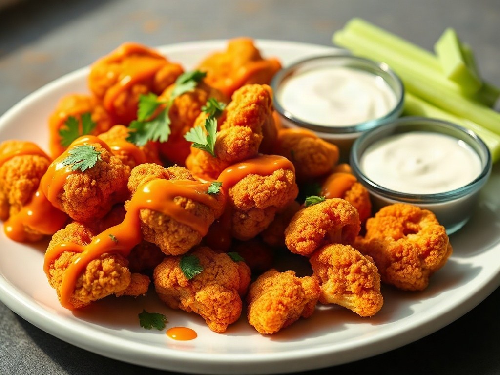 Crispy air fryer buffalo cauliflower bites recipe photo
