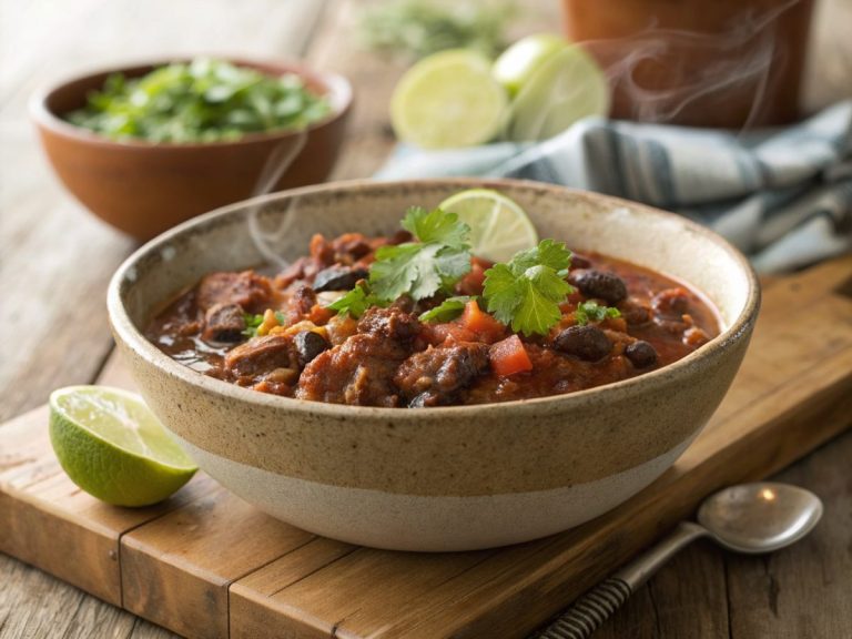 Hearty beef and black bean chili