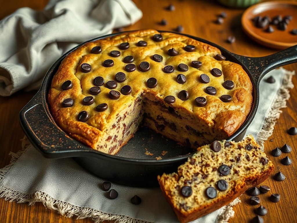 Skillet Chocolate Chip Banana Bread